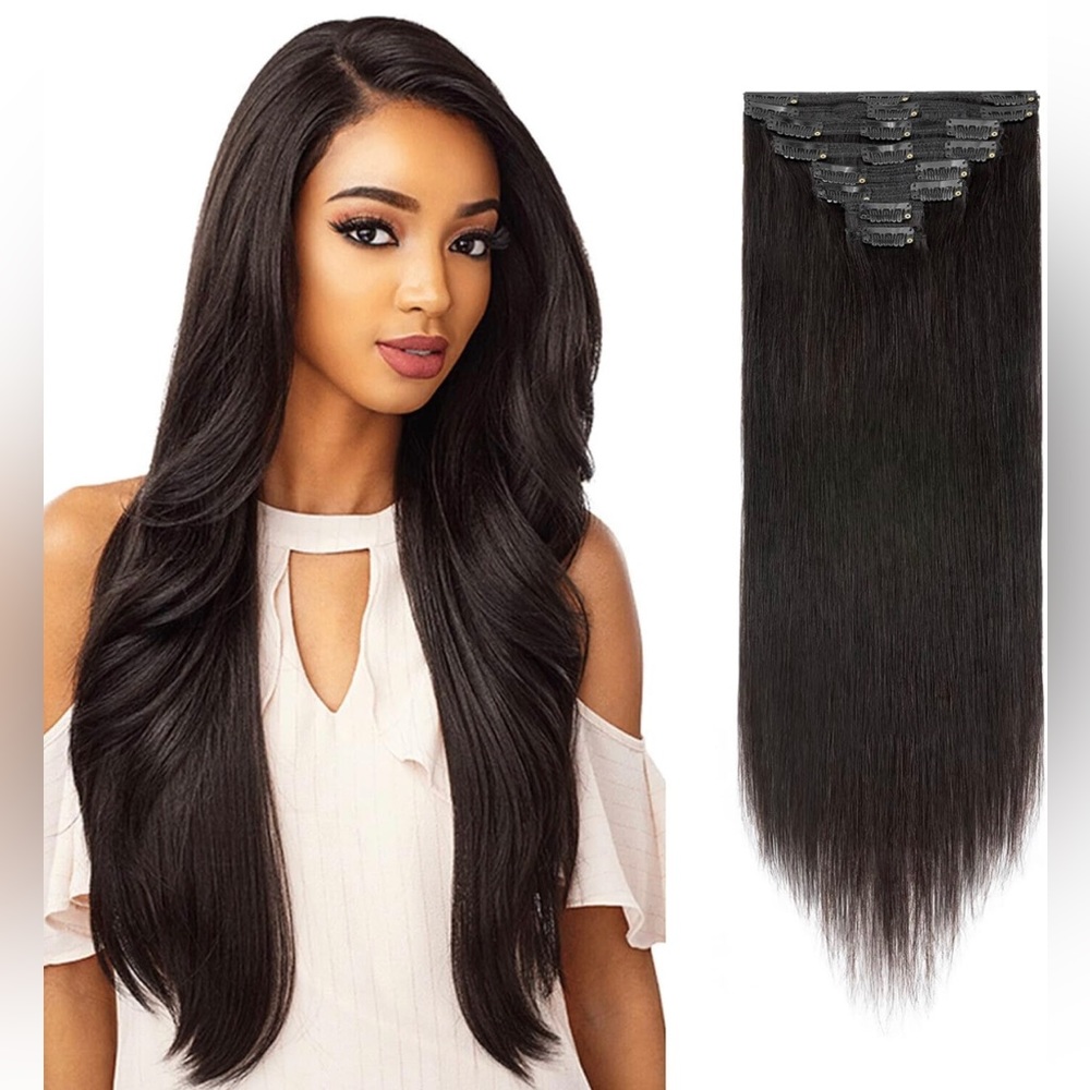 22” human hair clip in extensions